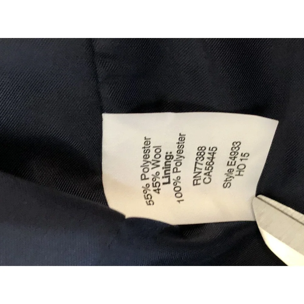 J Crew Jacket Womens 0 Blue White Wool Blend Mock Neck Tweed Bouclé Coat Lined